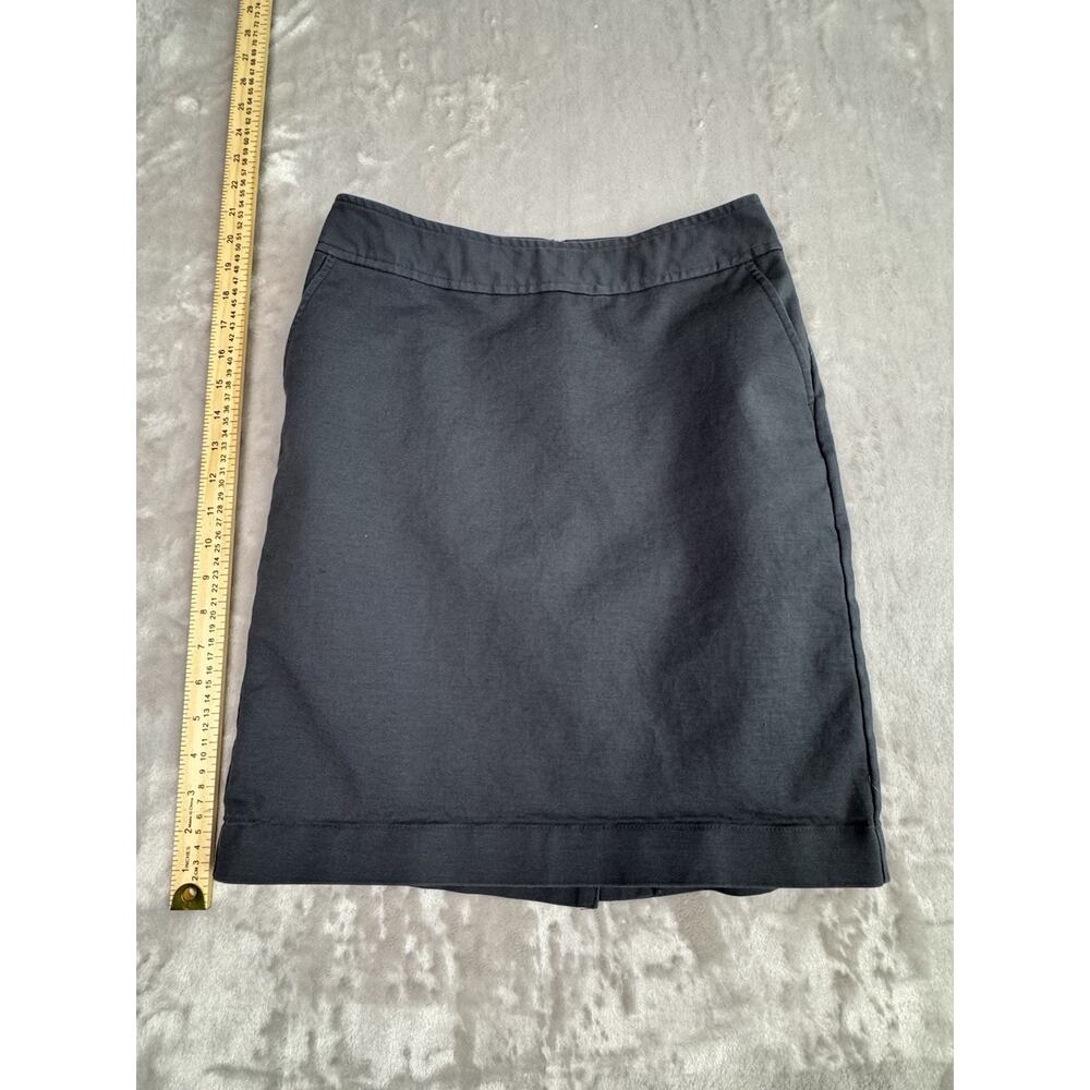Merona Womens Size 2 Lined Charcoal‎ Pinstripe Pencil Skirt with Back Kick Pleat
